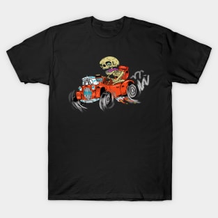 Fully Sick Colour Hot Rod driving Skeleton Boss T-Shirt